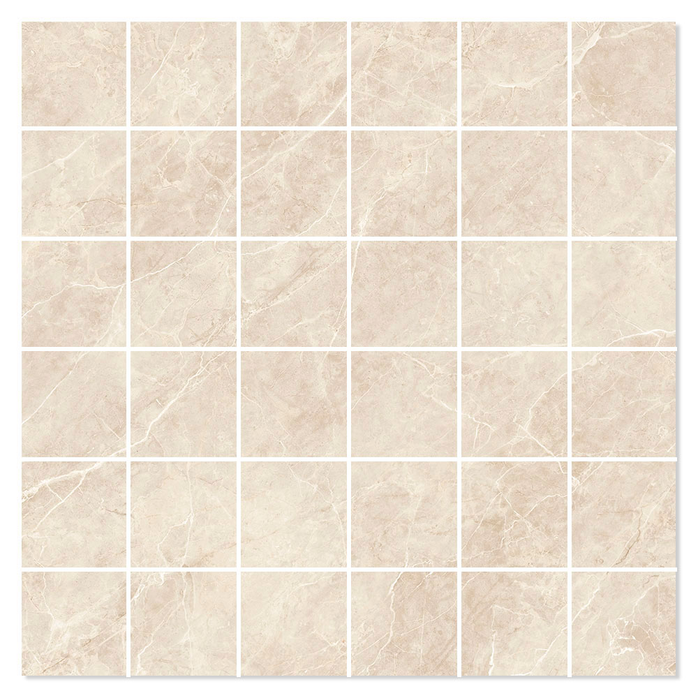 Marmor Mosaik Klinker Montargil Beige Polerad 30x30 (5x5) cm